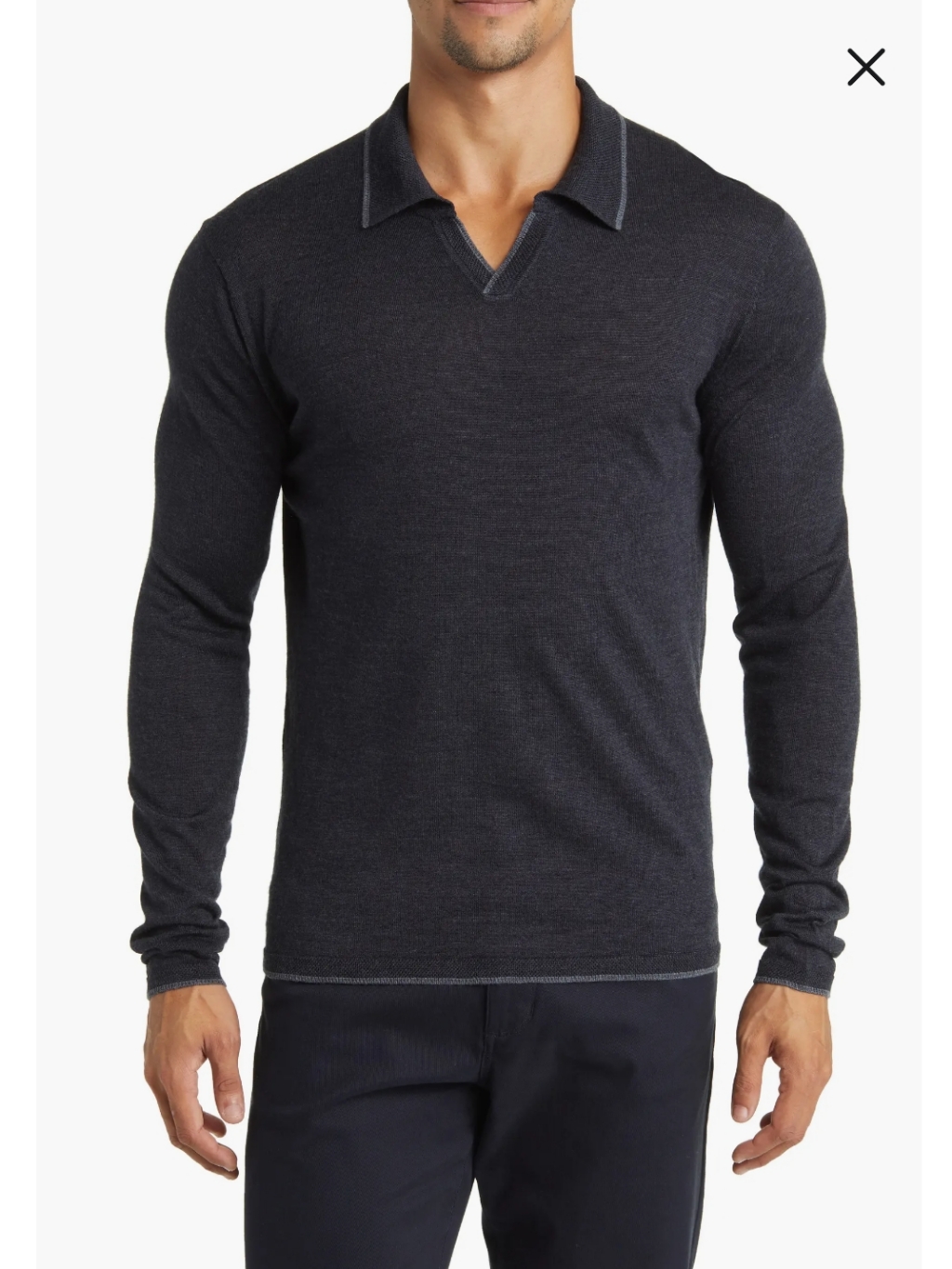 Robert Barakett 100% Merino Wool Long Sleeve Polo Size Xxl